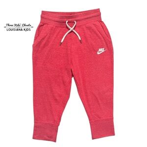 Nike Girls M Coral Cropped Jogger Pants Sweatpants